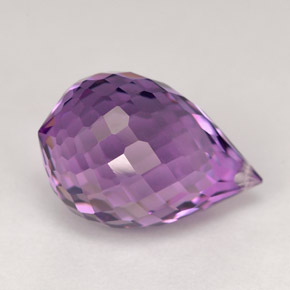 5.25 ct Violet Amethyst Gemstone, Amethyst Gem in Briolette with Hole Shape for Sale.