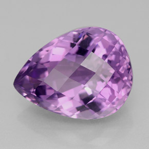 9.11 ct Violet Amethyst Gemstone, Amethyst Gem in Pear Checkerboard Shape for Sale.