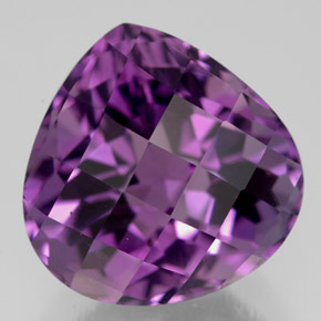 7.21 ct Violet Amethyst Stone, Natural Amethyst in Pear Checkerboard Shape for Sale