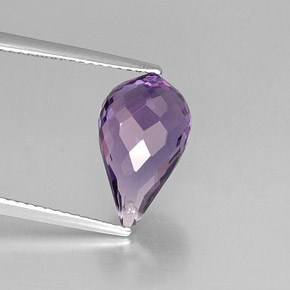 4.16 ct Violet Amethyst Stone, Natural Amethyst in Briolette with Hole Shape for Sale