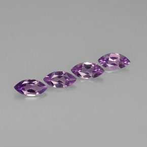 3.30 ct Violet Amethyst Stone, Natural Amethyst in Marquise Facet Shape for Sale