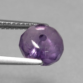 2.47 ct Violet Amethyst Gemstone, Amethyst Gem in Faceted Bead Shape for Sale.