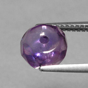 2.50 ct Violet Amethyst Gemstone, Amethyst Gem in Faceted Bead Shape for Sale.