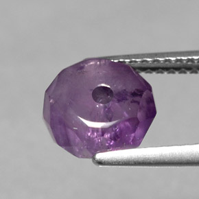 2.34 ct Violet Amethyst Gemstone, Amethyst Gem in Faceted Bead Shape for Sale.