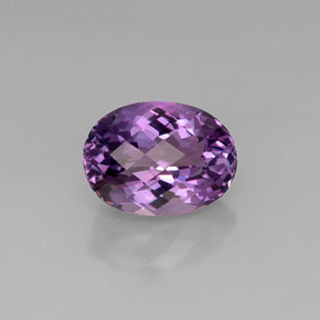 10.58 ct Violet Amethyst Gemstone, Amethyst Gem in Oval Checkerboard Shape for Sale.