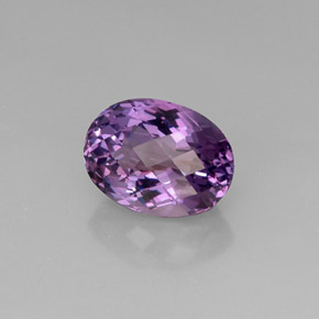 10.58 ct Violet Amethyst Stone, Natural Amethyst in Oval Checkerboard Shape for Sale
