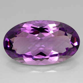 33.67 ct Violet Amethyst Gemstone, Amethyst Gem in Oval Facet Shape for Sale.