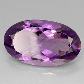 33.67 ct Violet Amethyst Stone, Natural Amethyst in Oval Facet Shape for Sale