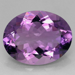 28.36 ct Violet Amethyst Gemstone, Amethyst Gem in Oval Facet Shape for Sale.