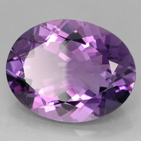 28.36 ct Violet Amethyst Stone, Natural Amethyst in Oval Facet Shape for Sale