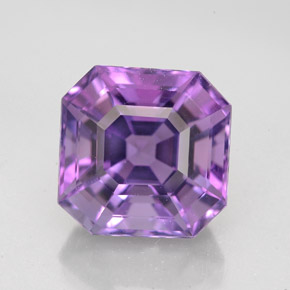 5.77 ct Violet Amethyst Gemstone, Amethyst Gem in Asscher Cut Shape for Sale.