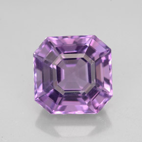 4.24 ct Violet Amethyst Gemstone, Amethyst Gem in Asscher Cut Shape for Sale.
