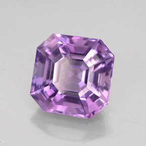 4.24 ct Violet Amethyst Stone, Natural Amethyst in Asscher Cut Shape for Sale