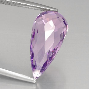 8.80 ct Violet Amethyst Gemstone, Amethyst Gem in Briolette with Hole Shape for Sale.