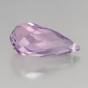 8.80 ct Violet Amethyst Stone, Natural Amethyst in Briolette with Hole Shape for Sale
