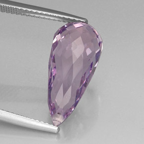 7.80 ct Violet Amethyst Stone, Natural Amethyst in Briolette with Hole Shape for Sale