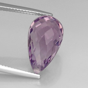 8.49 ct Violet Amethyst Gemstone, Amethyst Gem in Briolette with Hole Shape for Sale.