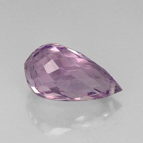 8.49 ct Violet Amethyst Stone, Natural Amethyst in Briolette with Hole Shape for Sale
