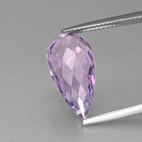8.21 ct Violet Amethyst Gemstone, Amethyst Gem in Briolette with Hole Shape for Sale.