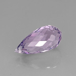8.21 ct Violet Amethyst Stone, Natural Amethyst in Briolette with Hole Shape for Sale