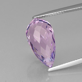 8.07 ct Violet Amethyst Gemstone, Amethyst Gem in Briolette with Hole Shape for Sale.