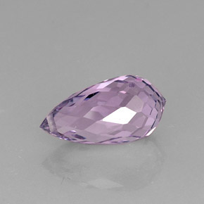 8.07 ct Violet Amethyst Stone, Natural Amethyst in Briolette with Hole Shape for Sale