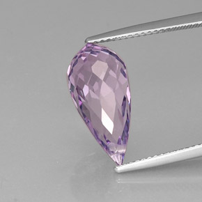 6.14 ct Violet Amethyst Gemstone, Amethyst Gem in Briolette with Hole Shape for Sale.