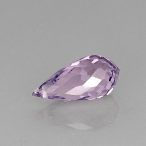 6.14 ct Violet Amethyst Stone, Natural Amethyst in Briolette with Hole Shape for Sale