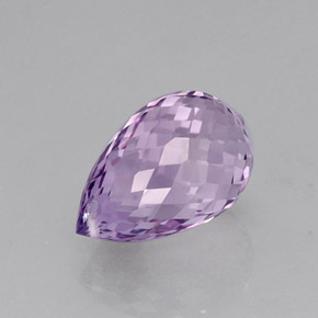 12.67 ct Violet Amethyst Gemstone, Amethyst Gem in Briolette with Hole Shape for Sale.
