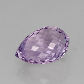 15.48 ct Violet Amethyst Gemstone, Amethyst Gem in Briolette with Hole Shape for Sale.