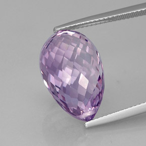 15.48 ct Violet Amethyst Stone, Natural Amethyst in Briolette with Hole Shape for Sale