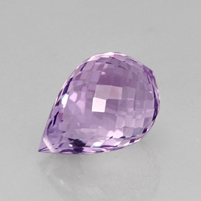 12.84 ct Violet Amethyst Gemstone, Amethyst Gem in Briolette with Hole Shape for Sale.