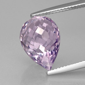 8.53 ct Violet Amethyst Stone, Natural Amethyst in Briolette with Hole Shape for Sale