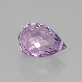 6.16 ct Violet Amethyst Gemstone, Amethyst Gem in Briolette with Hole Shape for Sale.