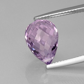 6.16 ct Violet Amethyst Stone, Natural Amethyst in Briolette with Hole Shape for Sale