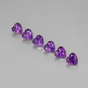 4.42 ct Violet Amethyst Gemstone, Amethyst Gem in Heart Facet Shape for Sale.