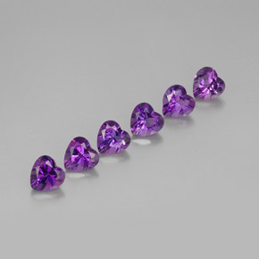 4.42 ct Violet Amethyst Stone, Natural Amethyst in Heart Facet Shape for Sale