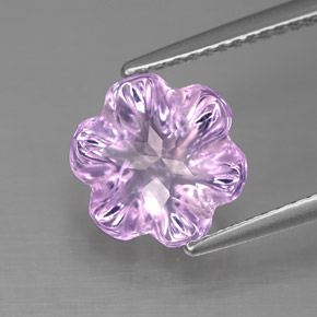 3.04 ct Violet Amethyst Gemstone, Amethyst Gem in Flower-Cut Shape for Sale.