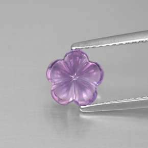 1.54 ct Violet Amethyst Gemstone, Amethyst Gem in Flower-Cut Shape for Sale.