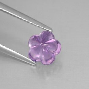 1.54 ct Violet Amethyst Stone, Natural Amethyst in Flower-Cut Shape for Sale