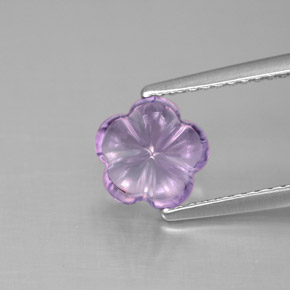 1.53 ct Violet Amethyst Gemstone, Amethyst Gem in Flower-Cut Shape for Sale.