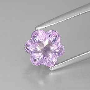 1.63 ct Violet Amethyst Gemstone, Amethyst Gem in Flower-Cut Shape for Sale.