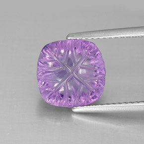 4.20 ct Violet Amethyst Gemstone, Amethyst Gem in Flower-Cut Shape for Sale.