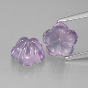 3.23 ct Violet Amethyst Gemstone, Amethyst Gem in Flower-Cut Shape for Sale.