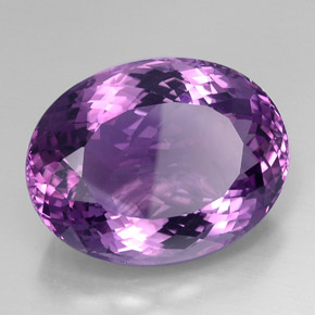 43.53 ct Violet Amethyst Stone, Natural Amethyst in Oval Facet Shape for Sale
