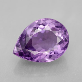 6.59 ct Violet Amethyst Gemstone, Amethyst Gem in Pear Facet Shape for Sale.