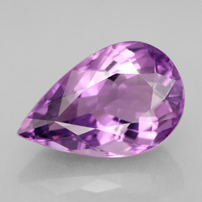 6.44 ct Violet Amethyst Gemstone, Amethyst Gem in Pear Facet Shape for Sale.