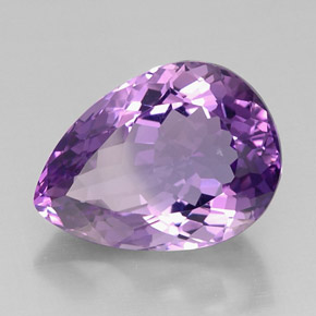 14.77 ct Violet Amethyst Stone, Natural Amethyst in Pear Facet Shape for Sale