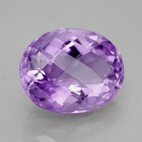 7.54 ct Violet Amethyst Stone, Natural Amethyst in Oval Checkerboard Shape for Sale
