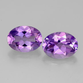 2.40 ct Violet Amethyst Gemstone, Amethyst Gem in Oval Facet Shape for Sale.